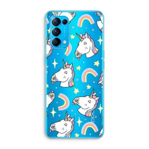 Rainbow Unicorn: Oppo Find X3 Lite Transparant Hoesje