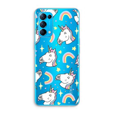 Rainbow Unicorn: Oppo Find X3 Lite Transparant Hoesje