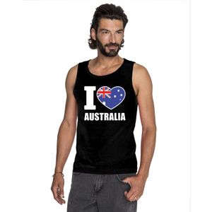 Zwart I love Australie fan singlet shirt/ tanktop heren