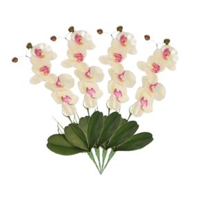 Set van 4x stuks wit/Roze Orchidee/Phalaenopsis kunstplant takken 44 cm voor binnen