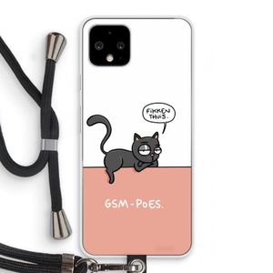 GSM poes: Pixel 4 Transparant Hoesje met koord