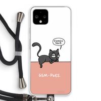 GSM poes: Pixel 4 Transparant Hoesje met koord
