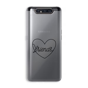 Friends heart black: Samsung Galaxy A80 Transparant Hoesje