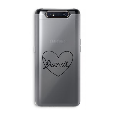 Friends heart black: Samsung Galaxy A80 Transparant Hoesje