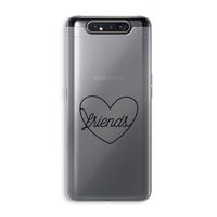 Friends heart black: Samsung Galaxy A80 Transparant Hoesje