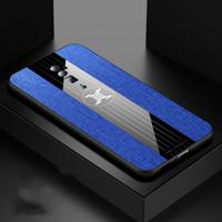 Voor OPPO Reno 10x zoom XINLI stiksels doek Textue schokbestendig TPU beschermhoes (blauw)