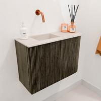 Toiletmeubel Mondiaz Joya Dlux | 61.6 cm | Meubelkleur Shadow | Faye wastafel Meli Wasbak Links | Zonder kraangat(en)