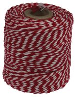 Katoentouw, rood-wit, klos van 50 g, ongeveer 55 m Katoentouw, rood-wit, klos van 50 g, ongeveer 55 m