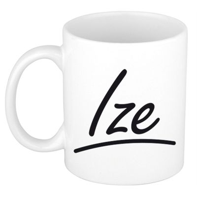Naam cadeau mok / beker Ize met sierlijke letters 300 ml Naam cadeau mok / beker Ize met sierlijke letters 300 ml