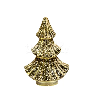 Tafellamp Kerstboom 10 LED Goud H.24cm Tafellamp Kerstboom 10 LED Goud H.24cm