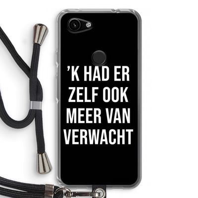 Meer verwacht - Zwart: Pixel 3a Transparant Hoesje met koord