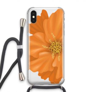 Orange Ellila flower: iPhone XS Transparant Hoesje met koord