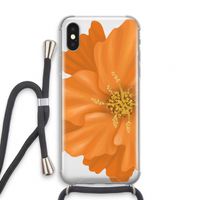 Orange Ellila flower: iPhone XS Transparant Hoesje met koord