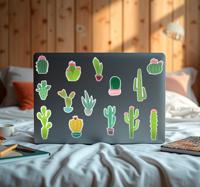 Cactus ontwerpen set laptop sticker