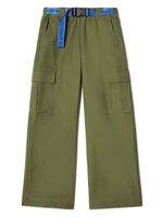 Off-White Kids pantalon cargo à ceinture logo Bookish - Vert - thumbnail