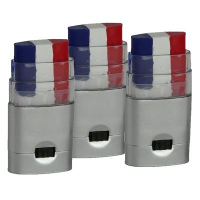 Funny Fashion Schminkstift vlag Nederland - 3x stuks - rood wit blauw - EK/WK supporter/ Koningsdag