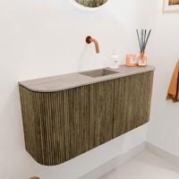 Toiletmeubel Mondiaz Joya Dlux | 93.2 cm | Meubelkleur Dusk | Faye wastafel Saba Wasbak Midden | Zonder kraangat(en)