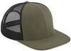 Beechfield CB664 Original Flat Peak 6 Panel Trucker Cap - Olive Green/Black - One Size