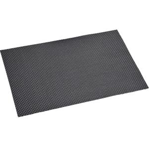 Kesper tafel placemats/onderleggers - zwart - 29 x 43 cm - Diner/Ontbijt - kunststof geweven