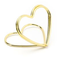 Naamkaart/plaatskaart houders - hartje - Bruiloft - 10x stuks - goud - 2,5 cm Naamkaart/plaatskaart houders - hartje - Bruiloft - 10x stuks - goud - 2,5 cm