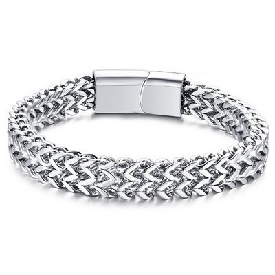 Heren armband edelstaal Zilverkleurig Mesh 8mm-20cm