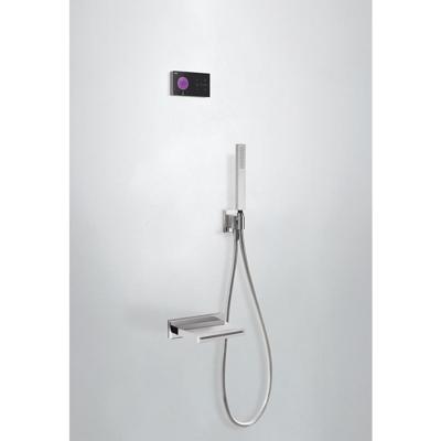 Badkraan Tres Shower Technology | Inbouw | Thermostaatkraan | Incl.Inbouwdeel | Waterval uitloop | 2-weg | Vierkant | Chroom