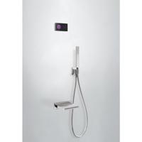 Badkraan Tres Shower Technology | Inbouw | Thermostaatkraan | Incl.Inbouwdeel | Waterval uitloop | 2-weg | Vierkant | Chroom