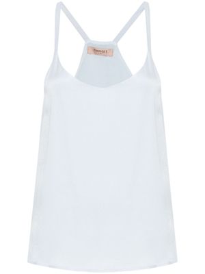 TWINSET haut satiné à design sans manches - Bleu