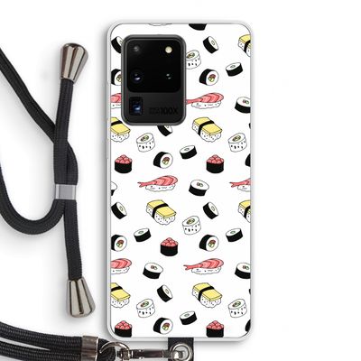 Sushi time: Samsung Galaxy S20 Ultra Transparant Hoesje met koord