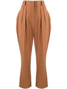 Nanushka pantalon crop Reya - Marron