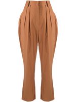 Nanushka pantalon crop Reya - Marron