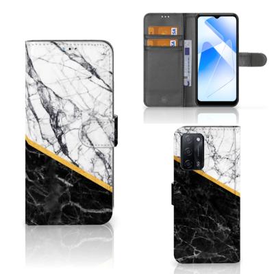 OPPO A16/A16s/A54s | Bookcase | Marmer Wit Zwart - Origineel Cadeau Man