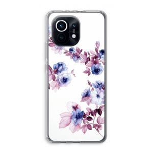 Waterverf bloemen: Xiaomi Mi 11 Transparant Hoesje