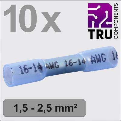 TRU COMPONENTS TC-13448496 Stootverbinder Met krimpkous 1.5 mm² 2.5 mm² Volledig geïsoleerd Blauw 10 stuk(s)