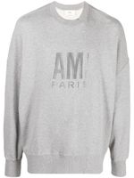 AMI Paris sweat oversize à logo brodé - Gris - thumbnail