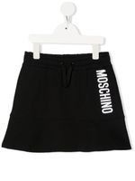 Moschino Kids jupe à logo imprimé - Noir - thumbnail