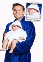 Babybadjas met borduring naam-wit-0-12 mnd