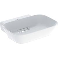 Geberit ONE - Opzetwastafel 50x43x15 cm, verborgen overloop, met kraangat, horizontale afvoer, KeraTect, wit 505.051.00.1 Geberit ONE - Opzetwastafel 50x43x15 cm, verborgen overloop, met kraangat, horizontale afvoer, KeraTect, wit 505.051.00.1