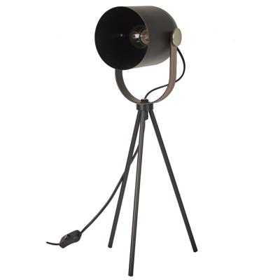 Tafellamp industrieel - zwart - met snoer - H46 cm