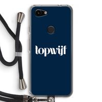 Topwijf Navy: Pixel 3a Transparant Hoesje met koord