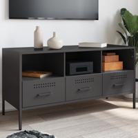 Tv-meubel 100,5x39x50,5 cm staal zwart