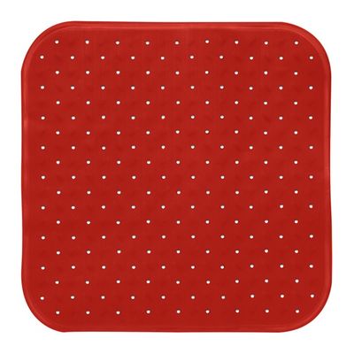 Douche/bad anti-slip mat badkamer - rubber - terracotta - 54 x 54 cm - vierkant