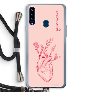 Blooming Heart: Samsung Galaxy A20s Transparant Hoesje met koord