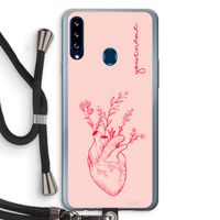 Blooming Heart: Samsung Galaxy A20s Transparant Hoesje met koord