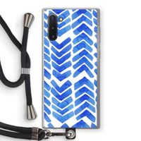 Blauwe pijlen: Samsung Galaxy Note 10 Transparant Hoesje met koord