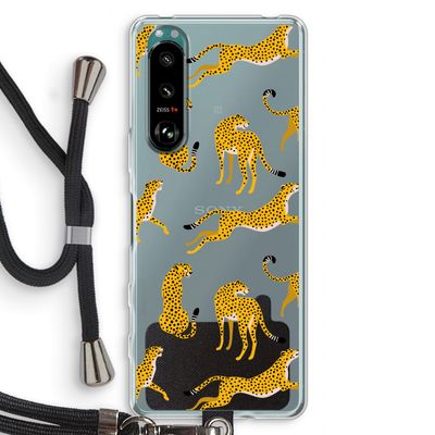 Luipaard: Sony Xperia 5 III Transparant Hoesje met koord