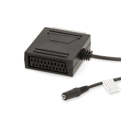 Nedis SCART-Kabel | SCART Male | SCART Female / 3,5 mm Female | Vernikkeld | 480p | 0.20 m | Rond | PVC | Zwart | Doos - CVGB31930BK02