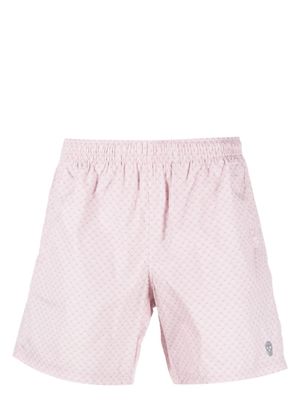 Alexander McQueen short de bain à imprimé tête de mort - Rose