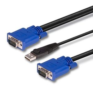 Lindy 32187 toetsenbord-video-muis (kvm) kabel Zwart, Blauw 3 m