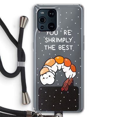 You're Shrimply The Best: Oppo Find X3 Pro Transparant Hoesje met koord